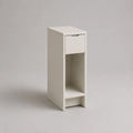 Table de chevet étroite blanche avec 1 tiroir et 1 niche, 30 × 30 × 80 cm