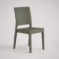 Chaise de jardin extérieure en polypropylène vert olive avec dossier perforé, 44 × 51 × 83 cm