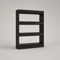 Bibliothèque étagère rectangulaire à 3 niveaux en bois, noire, 80 × 24 × 120 cm