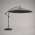 Parasol déporté rectangulaire 400 × 300 cm en polyester et aluminium gris anthracite avec 4 dalles lestables