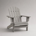 Fauteuil Adirondack d’extérieur en sapin massif gris avec dossier arrondi, 75 × 85 × 90 cm