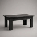 Table basse rectangulaire en panneau de particules mélaminé noir, 90 × 55 × 45 cm