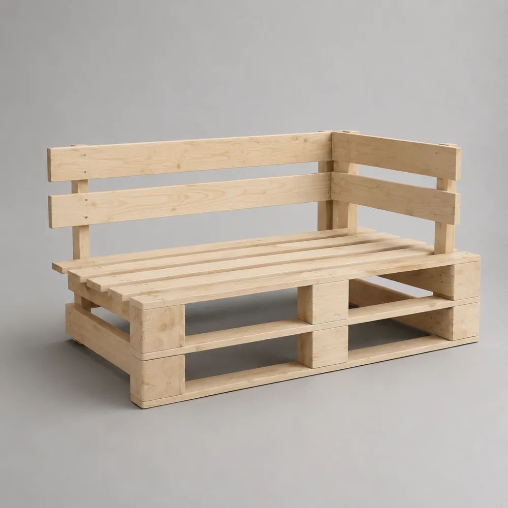 Banc de jardin d’angle en pin massif beige clair, 120 × 80 × 90 cm